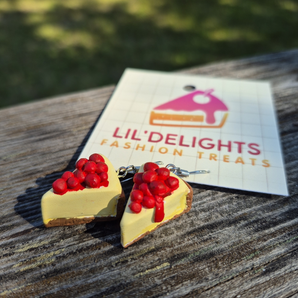 Cherry Cheesecake Slice Earrings